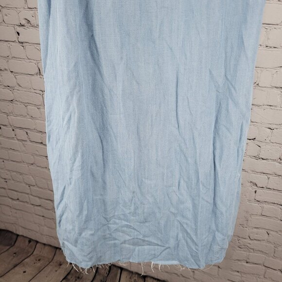 Cloth & Stone Anthropologie Blue Chambray Short Sleeve Dress Size Large L - Picture 9 of 15